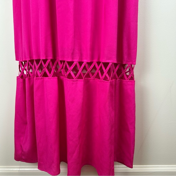 Gianni Bini Lattice Back and Hem Maxi Dress sz 6 ResortWear Wedding Guest - Picture 6 of 13